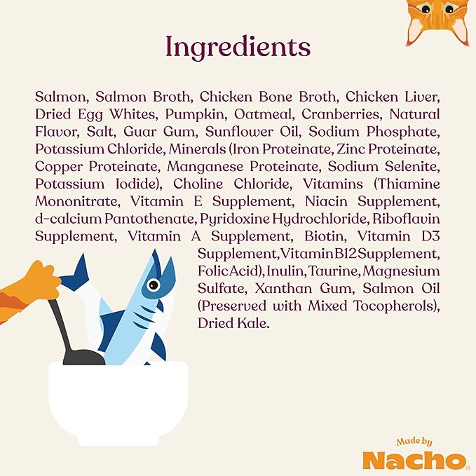 Made by Nacho Wet Cat Food, Sustainably-Caught Minced Salmon in Bone Broth for Hydration, Digestive Health, High Protein, 2.5 Ounce Cups (10 Pack)-Mewly Pet