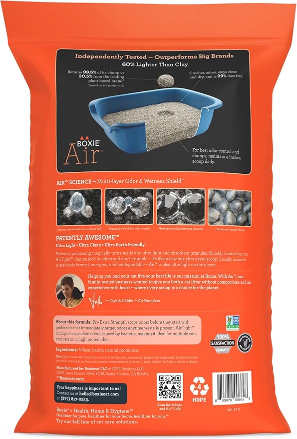 Boxie® Extra Strength Cat Litter, Lightweight 35-Day Odor Control, Clumping, 16.5lb-Mewly Pet