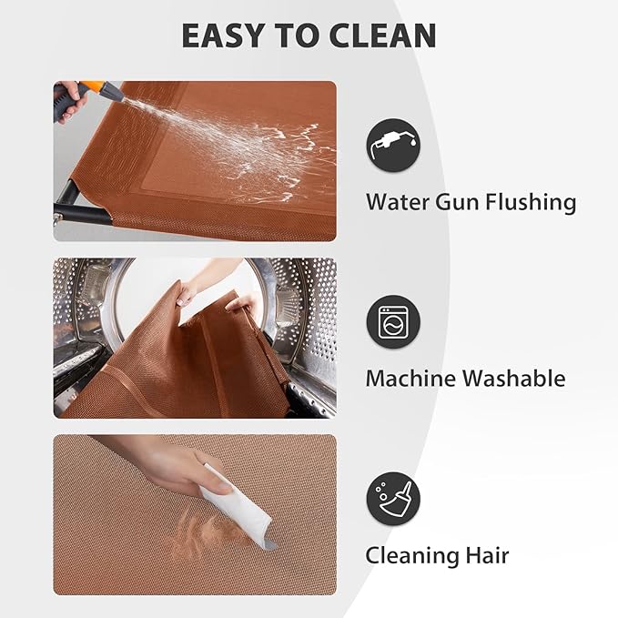 RRPETHOME Large Elevated Cooling Dog Bed, Raised Dog Cot Beds for Large Dogs, Elevated Outdoor Pet Bed, Chew Proof Portable Cooling Pet Cot with Skid-Resistant Feet and Breathable Mesh-Mewly Pet