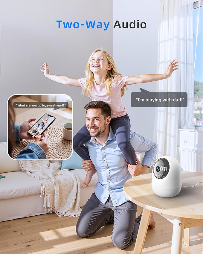 Indoor Camera 5G WiFi Pan & Tilt 2.5K 4MP Compatible up to 256GB SD Card (Not Included) - Security Camera Indoor, Plug-in Puppy/Pet Camera with Speaker/Phone App for Room, Motion Tracking-Mewly Pet