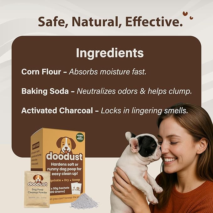 Doodust Dog Poop Clean Up Powder, Poop Hardener & Yard Cleaner, Biodegradable, Pet-Safe, Stops Odor and Makes Pickup Easy-Mewly Pet