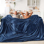 BEDELITE Big Fleece Blanket - 120" x 120" (10' x 10'), Super Soft Fluffy Fuzzy Oversized King Blanket for Bed, Couch, Sofa, Camping, Fits Whole Family, Navy Blue
