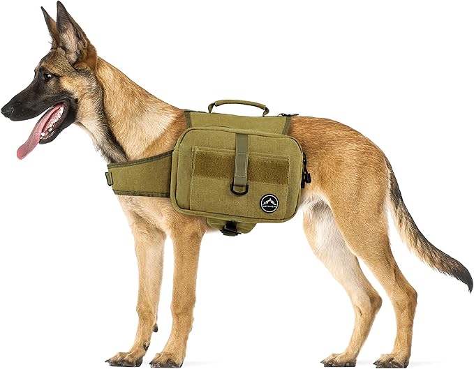 Himal Outdoors Dog Backpack & Saddle Bag, Tactical Hiking Backpack for Large Dogs with Side Pockets & Adjustable Strap-Mewly Pet