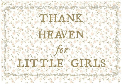 Christian Bible Verse Scripture Rectangular Banner Flag Wall Sign Decor Gift for Baby Girl-Nursery Baby Room Bedroom Decor-Baby,Shower Birthday Christmas Gift-Thank Heaven for Little Girls