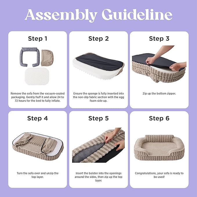 LE SURE Cute XL Dog Beds, Orthopedic Waterproof Dog Bed for Extra Large Dogs, Non-Slip Bottom and Egg-Crate Foam Big Pet Couch Sofa with Washable Removable Cover, Blue-Mewly Pet