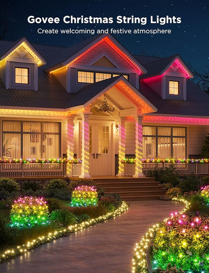 Govee Christmas Lights 66ft, Smart RGBIC String Lights App-Controlled, 125+ Scene Modes, IP65 Waterproof, Sync with Music, Works with Alexa, Holiday Party Decorations Indoor Outdoor