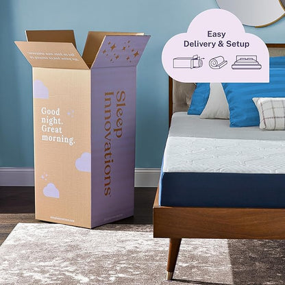 Sleep Innovations Marley Hybrid 10 Inch Cooling Gel Memory Foam and Innerspring Coil Mattress, Cal King Size, Bed in a Box, Medium Firm Advanced Support