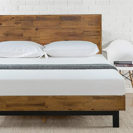 ZINUS Tricia Wood Platform Bed Frame with Adjustable Headboard / Wood Slat Support with No Box Spring Needed / Easy Assembly, Full