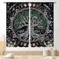 Life Tree Curtains, Hippie Sun Moon Trippy Tree of Life Bohemian Mandala Aesthetci Mystic Witchy Blackout Window Drapery Treatments for Bedroom Living Room Bathroom Decor, 63"x72" Inch