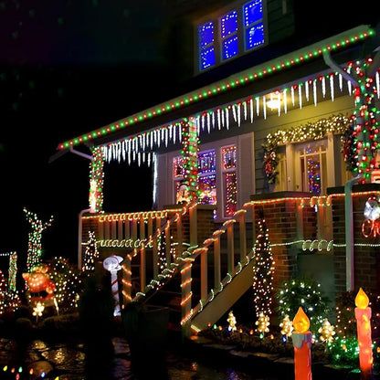 50ft LED Rope Lights Outdoor, 360 LED Connectable and Flexible Tube Lights with 8 Modes, Waterproof LED Rope Lighting for Garden Patio Pool Bedroom PartyIndoor Outdoor Christmas Decor (Red & Green)