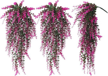 Fake Monkey Plants Hanging Eucalyptus Vines Fake Vines Faux Hanging Plants for Outdoor Garden Yard Backdrop Decor Indoor Room Table Wall Home Hanging Decoration(Fuchsia)