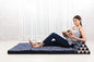 Leewadee Comfortable Japanese Floor Mattress - Thai Floor Bed with Triangle Cushion - Futon Mattress - XL Extra Wide Thai Massage Mat, 67 x 31 inches, Blue White, Kapok Filling