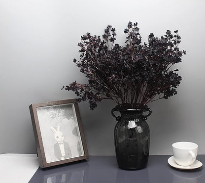JAKY-Global Babys Breath Fabric Cloth Artificial Flowers 12 Bundle European Fake Silk Plants Decor Wedding Party Decoration Bouquets Real Touch DIY Home Garden (Black-12pcs)