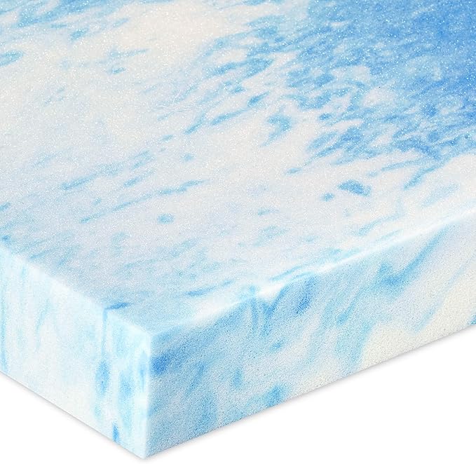 Sealy 1.5" SealyChill Gel Memory Foam Mattress Topper, Twin, White