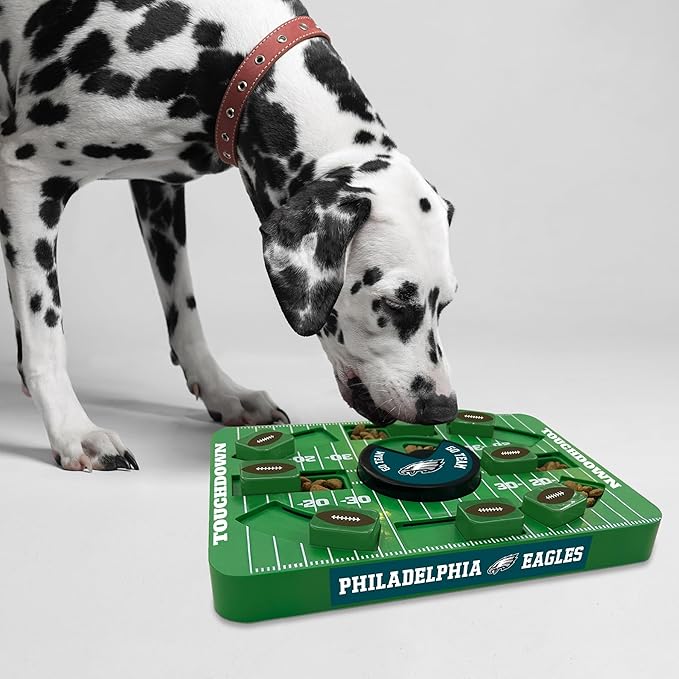 Pets First NFL Philadelphia Eagles Large Puzzle Toy, New Size, Interactive Dog Treat Puzzle, Slow Feeding Toy-Mewly Pet