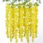 mizii 6Pcs Yellow Wisteria Hanging Flowers 48" Silk Wisteria Artificial Flowers Garland Vines Fake Hanging Flowers Decoration for Wedding Flower Wall Backdrop Centerpieces Party Room Decor (Yellow)