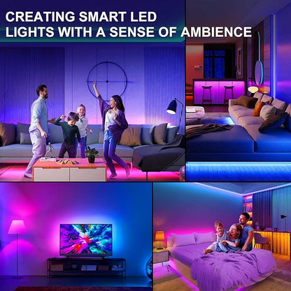 TV LED Lights, 13.2ft Music Sync RGB Strip Lights with Remote & App Control, USB Powered for 32-65 Inch TVs, PC, Bedroom, Gaming Setup, Home Cinema