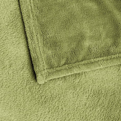 BEDELITE Fleece Blankets Queen Size Sage Green Throw Blankets for Bed, Luxury Plush Cozy Fuzzy Blanket 90x90 inches, Super Soft Warm Lightweight Throw Blanket All Seasons Suitable