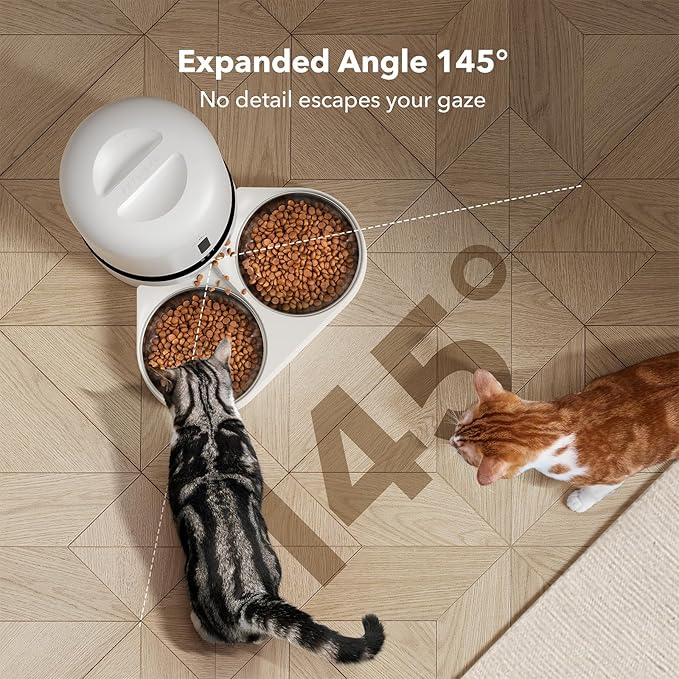 PETLIBRO Automatic Cat Feeder with Camera for Two Cats, 1080P HD Video with Night Vision, 5G WiFi Pet Feeder with Phone APP Control, 2-Way Audio for Cat & Dog, Low Food & Motion & Sound Alerts-Mewly Pet