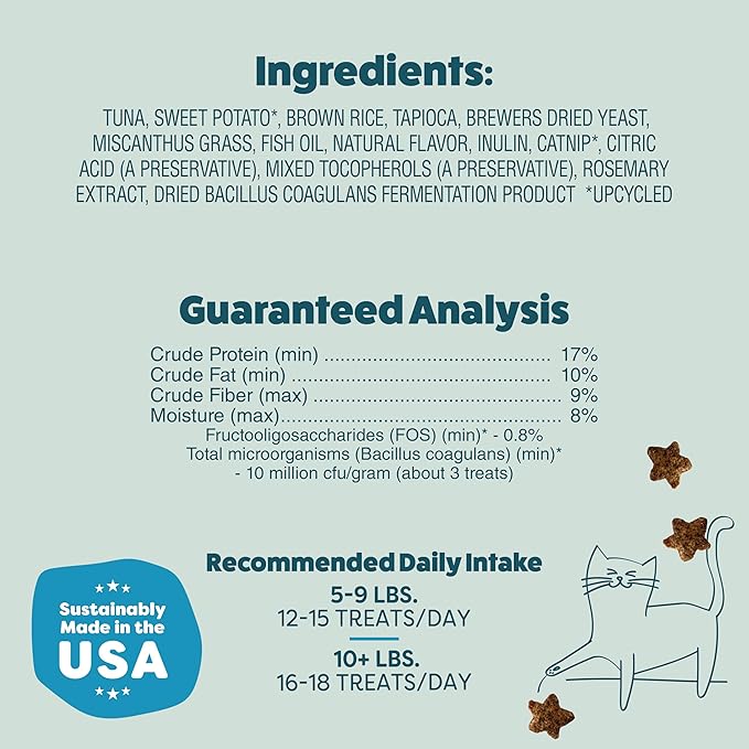 Shameless Pets Crunchy Cat Treats - Catnip Treats for Cats with Digestive Support, Kitten Treats with Real Ingredients, Natural & Healthy Flavored Feline Snacks - Fintastic Catnip, 1-Pk-Mewly Pet