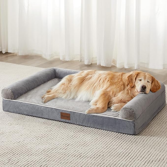 BFPETHOME Washable Dog Beds for Extra Large Dogs, Orthopedic Dog Bed Extra Large, Big Dogs Couch with Removable Washable Cover, Waterproof Lining and Nonskid Bottom, Egg-Crate Foam Pet Sofa-Mewly Pet