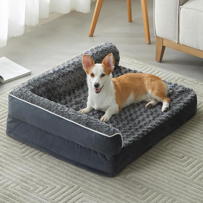 BFPETHOME Orthopedic Dog Beds for Large Dogs-Waterproof Sofa Dog Bed with Removable Washable Cover, Large Pet Bed with Waterproof Lining and Nonskid Bottom, Pet Bed for Dogs-Mewly Pet