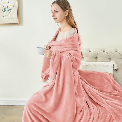BEDELITE Fleece Blanket Twin Size Pink Throw Blankets for Couch & Bed, Luxury Plush Cozy Fuzzy Blanket 60x80 inches, Super Soft Warm Lightweight Throw Blanket for Travel Camping