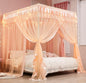 Mengersi Canopy Bed Curtains for Girls Kids - Bed Canopy for Girls Bed Drapes Mosquito Net - Cute Princess Bedroom Decoration Accessories(Full, Peach)