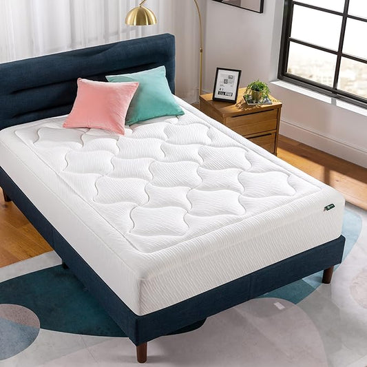 ZINUS 12 Inch Cloud Memory Foam Mattress, Full, Fiberglass Free, Pressure Relieving, Mattress in A Box, CertiPUR-US Certified, White