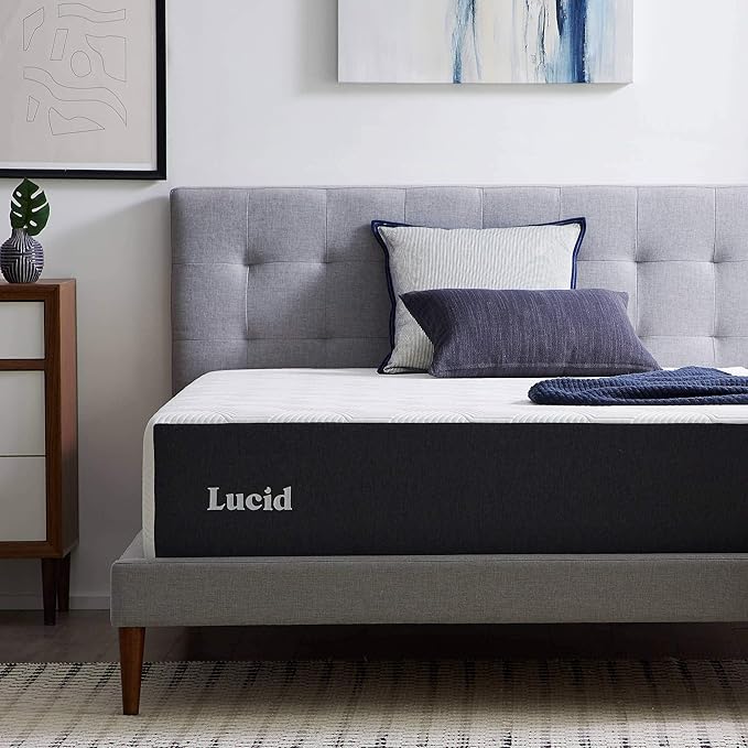 Lucid 14 Inch Memory Foam Mattress - Medium Firm Feel - Infused with Refreshing Bamboo Charcoal and Cooling Gel - Bed in a Box - Temperature Regulating - Pressure Relief - Breathable - Full Size