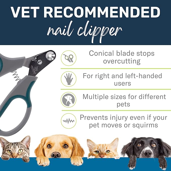 Zen Clipper Pet Nail Clipper for Cats – Cat Nail Trimmer for Safer Pet Grooming - Clean, Quiet, and Easy-to-Use Stainless Steel Claw Trimmer - (2mm Hole)-Mewly Pet