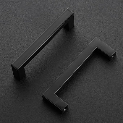Ravinte 25 Pack Black Cabinet Pulls 4 Inch Square Kitchen Cabinet Handles Matte Black Kitchen Hardware for Drawer Pulls Drawer Handles Come with Screwdriver