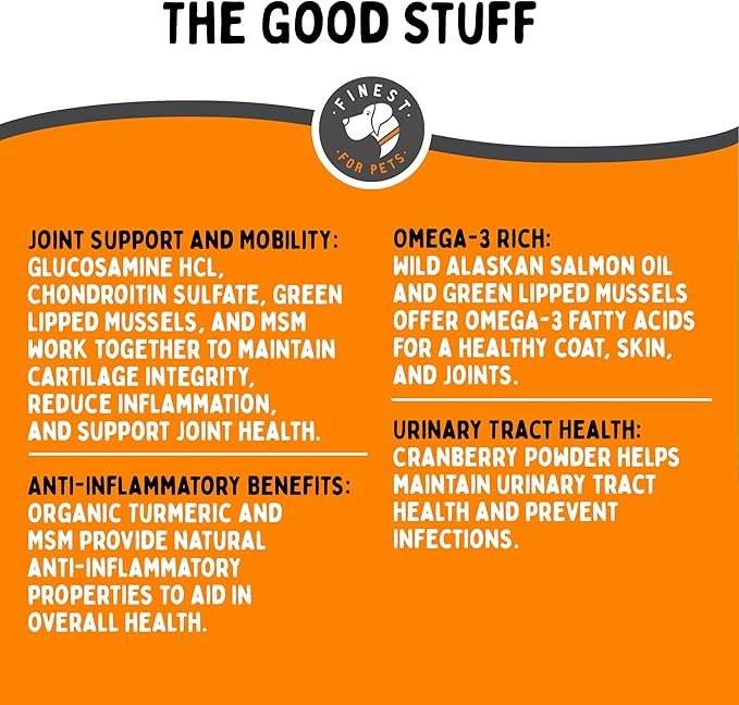 Multivitamin Dog Supplement – 10 in 1 with Omega Fish Oil & Glucosamine for Improved Joint & Skin Support, Gut, Digestion & Immune Everyday Health (120 Chewable Treats)-Mewly Pet