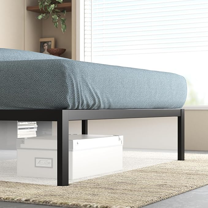 ZINUS Paul Metal and Bamboo Platform Bed Frame, Wood Slat Support, No Box Spring Needed, Easy Assembly, Twin
