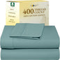 California Design Den Twin XL Sheet Sets - 400 Thread Count Sateen, 100% Cotton Sheets Set, Deep Pockets, Cooling and Durable Bedding for Dorm Rooms & Adults - Teal