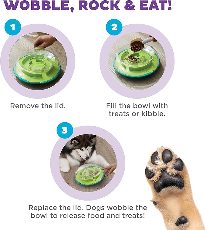 Outward Hound Nina Ottosson Wobble Bowl Dog Game -Interactive Slow Feeder Bowl Dog Game-Mewly Pet
