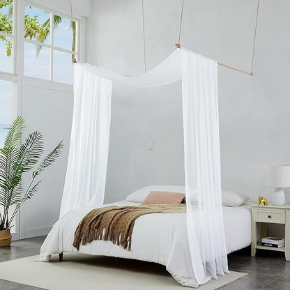 Warm Home Designs 45 Feet Long White Sheer Window Scarf. These XXL Length Valance Scarves 54 X 540 Inches in Size. Great as Bed Canopy or Wedding Arch Draping Fabric. AM White 540"