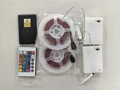 LED Strip Lights Battery Powered, 24 Keys Remote Control Light Strip for Parties, DIY Indoor Decoration, 6.56ft/2m, 2 Pack