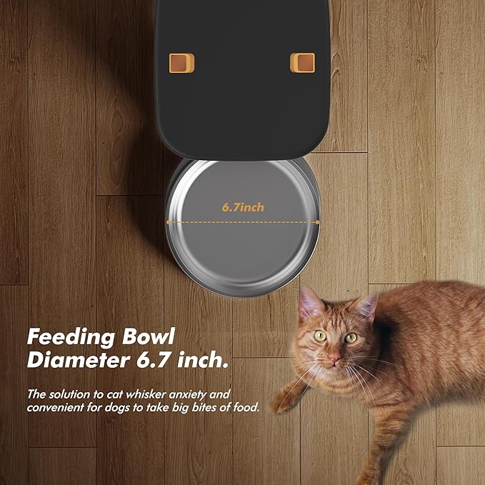 Automatic Dog Feeder - 8L/34 Cups Large Capacity Automatic Cat Food Dispenser with LCD Screen, Large Food Tray, Battery Operated, Timed Cat Feeder, Up to 50 Portions 6 Meals Per Day, Keeps Fresh-Mewly Pet