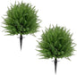 24'' Upgraded Artificial Cedar Topiary Ball Trees with Ground Spike, UV Resistant Fake Bushes, Set of 2 Faux Cypress Fake Plants Faux Shrubs for Outdoor Indoor Front Porch Garden Decor