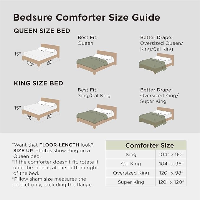 Bedsure Oversized Queen Comforter Set - Beige Soft Bedding for All Seasons, Cationic Dyed Bed Set, 3 Pieces, 1 Oversized Queen Size Comforter (98"x98") and 2 Pillow Shams (20"x26"+2")