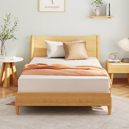 EGOHOME 8 Inch Queen Mattress, Memory Foam Mattress in a Box with Cooling Green Tea Gel, Relieve Pressure with Medium Firm Support, CertiPUR-US Certified, 80''L x 60''W, White