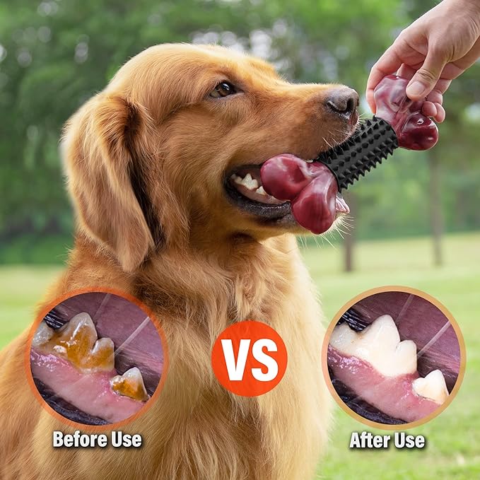 Apasiri Dog Toys for Aggressive Chewers with Bacon Flavor: 8" Indestructible Chew Bones for Large Breeds, Tough Nylon & Rubber Dog Toys Keep Them Busy, Interactive Play - 2-Pack-Mewly Pet