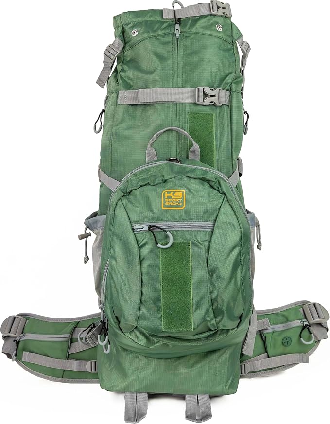 K9 Sport Sack Kolossus - Large, Myrtle Green - The Big Dog Backpack - Ideal for Dogs 20-22” Long - Fully Adjustable Pet Carrier - Doubles as a Professional-Grade 60L Hiking Pack-Mewly Pet