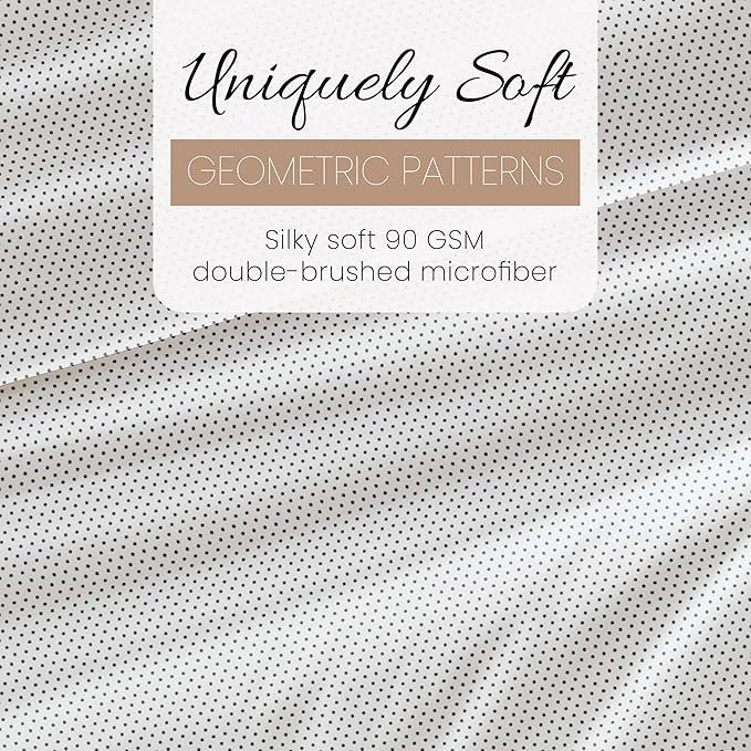 Linen Market 4 Piece King Sheet Set - Breathable, Double-Brushed Patterned Cooling Sheets – Oeko-TEX Certified Ultra Soft & Wrinkle-Free 16" Deep-Pocket King Sheets - Easy Care Stippled Gray
