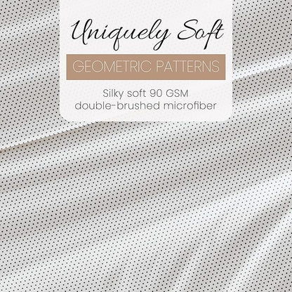 Linen Market 4 Piece King Sheet Set - Breathable, Double-Brushed Patterned Cooling Sheets – Oeko-TEX Certified Ultra Soft & Wrinkle-Free 16" Deep-Pocket King Sheets - Easy Care Stippled Gray