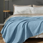 PHF 100% Cotton Waffle Weave Blanket Queen Size for Bed,Snag Proof Lightweight Breathable Moisture-Wicking Throw for Couch,Great for Layering in Cold Weather, Home Decor Gift-Dusty Blue