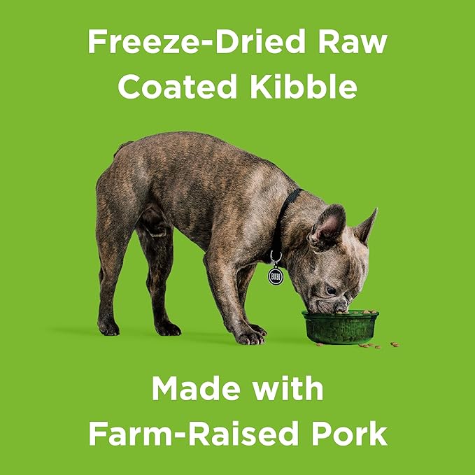 BIXBI Rawbble Dry Dog Food, Pork, 24 lbs - USA Made with Fresh Meat - No Meat Meal & No Corn, Soy or Wheat - Freeze Dried Raw Coated Dog Food - Minimally Processed for Superior Digestibility-Mewly Pet