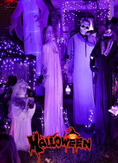 5 Pack Fairy Lights Battery Operated, 7 Feet 20 Led String Lights with Timer, Waterproof Firefly Lights for Party Haunted House Indoor Outdoor Halloween Decorations, 6 Hours on/18 Hours Off, Purple