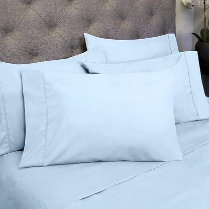 Full Size Bed Sheets - 6 Piece 1500 Supreme Collection Fine Brushed Microfiber Deep Pocket Full Sheet Set Bedding - 2 Extra Pillow Cases, Great Value, Full, Aqua
